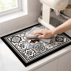 Wiping the Tessa coffee mat clean