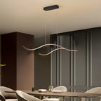 Ripple | Wavy LED Pendant Light, Modern Linear Chandelier for Kitchen Island, Dimmable Hanging Light Fixture