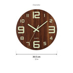Nocturne glow in the dark wall clock dimensions: 30.5 cm (12 in) diameter