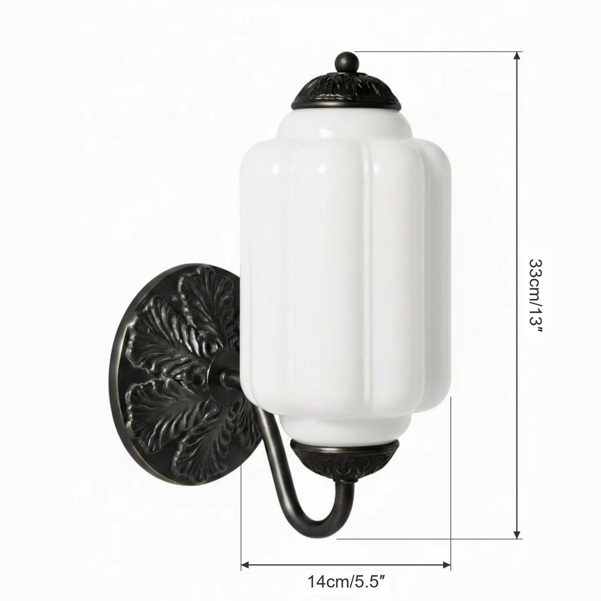 Opaline wall sconce dimensions