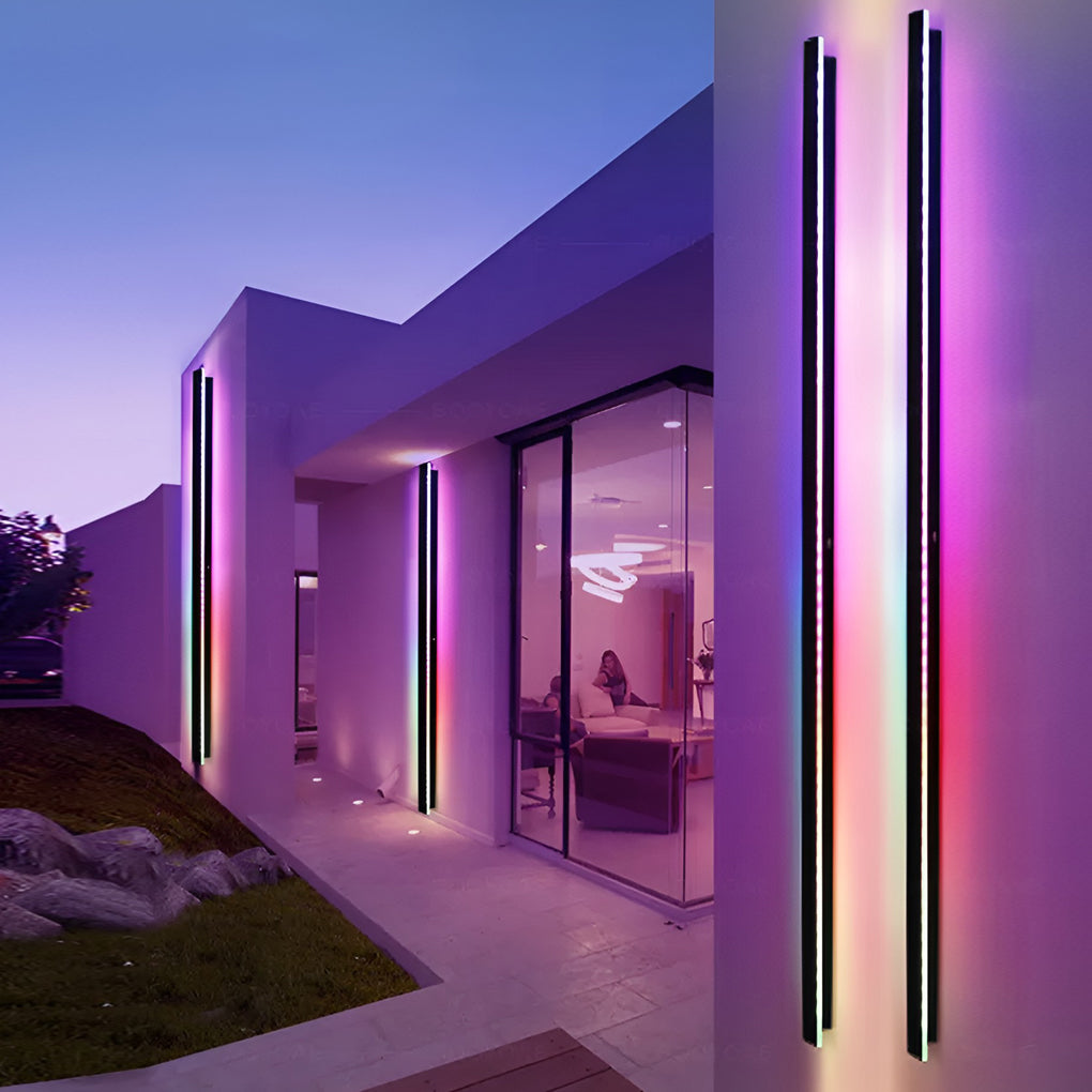 Linear | LED Outdoor Strip Wall Light, Long Black Exterior Wall Lamp, IP65 Waterproof Porch Light