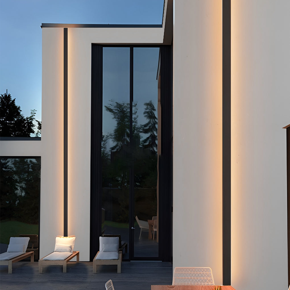 Linear | LED Outdoor Strip Wall Light, Long Black Exterior Wall Lamp, IP65 Waterproof Porch Light