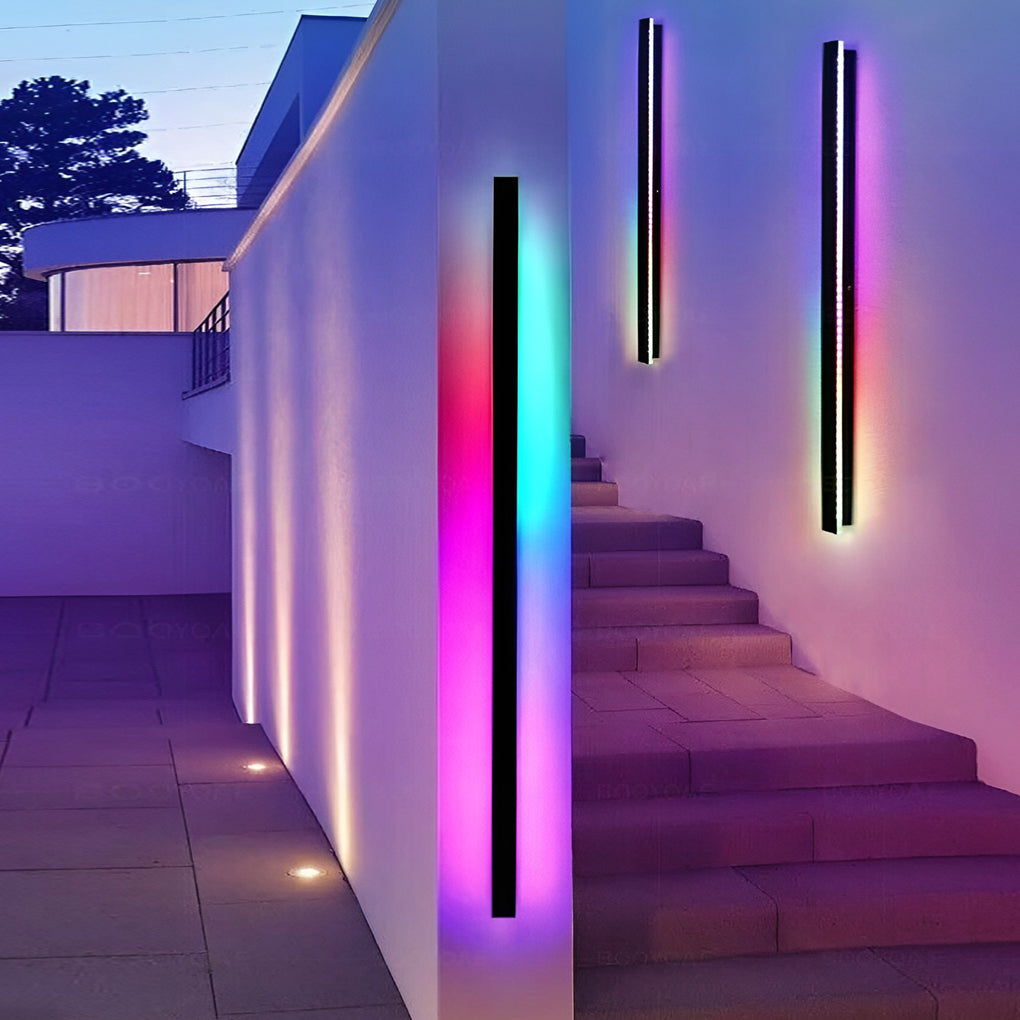 Linear | LED Outdoor Strip Wall Light, Long Black Exterior Wall Lamp, IP65 Waterproof Porch Light