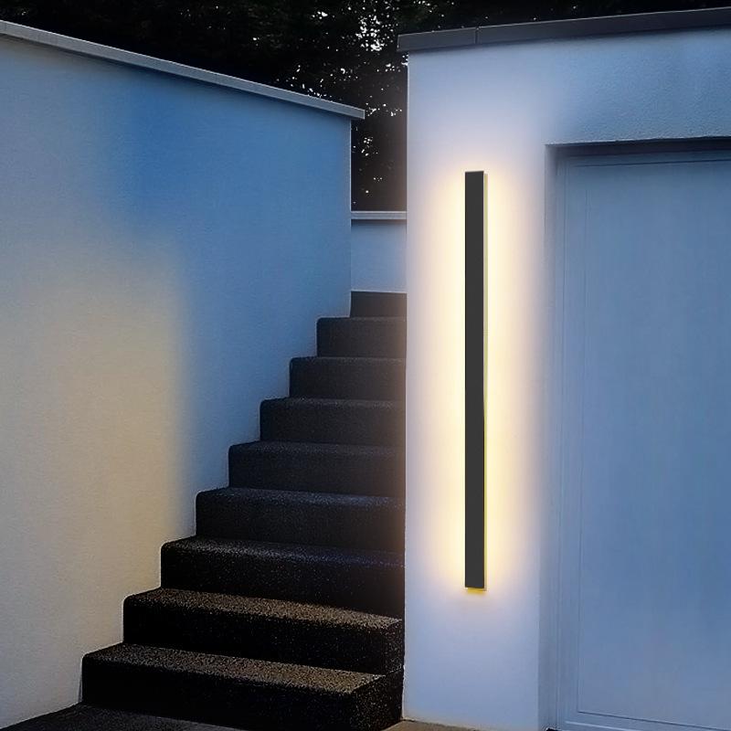 Linear | LED Outdoor Strip Wall Light, Long Black Exterior Wall Lamp, IP65 Waterproof Porch Light