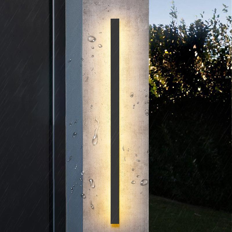 Linear | LED Outdoor Strip Wall Light, Long Black Exterior Wall Lamp, IP65 Waterproof Porch Light