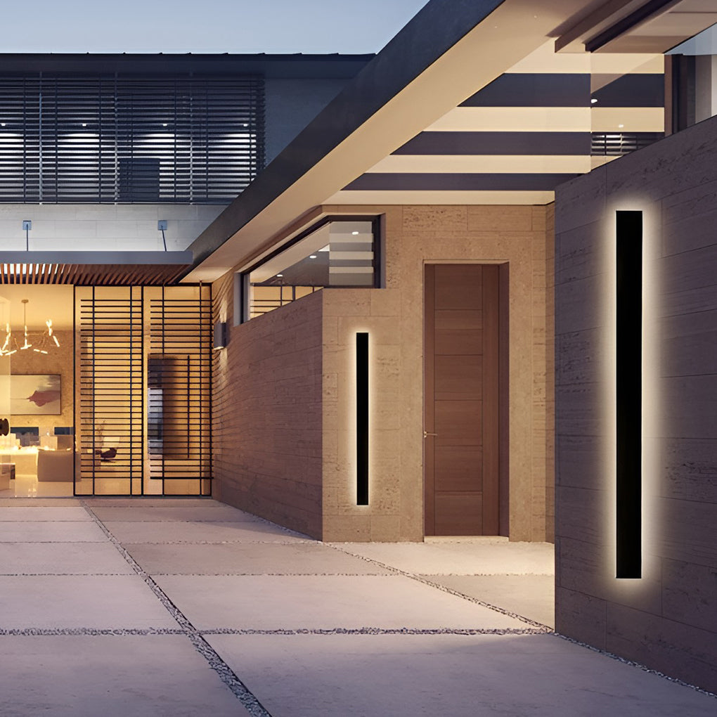 Linear | LED Outdoor Strip Wall Light, Long Black Exterior Wall Lamp, IP65 Waterproof Porch Light