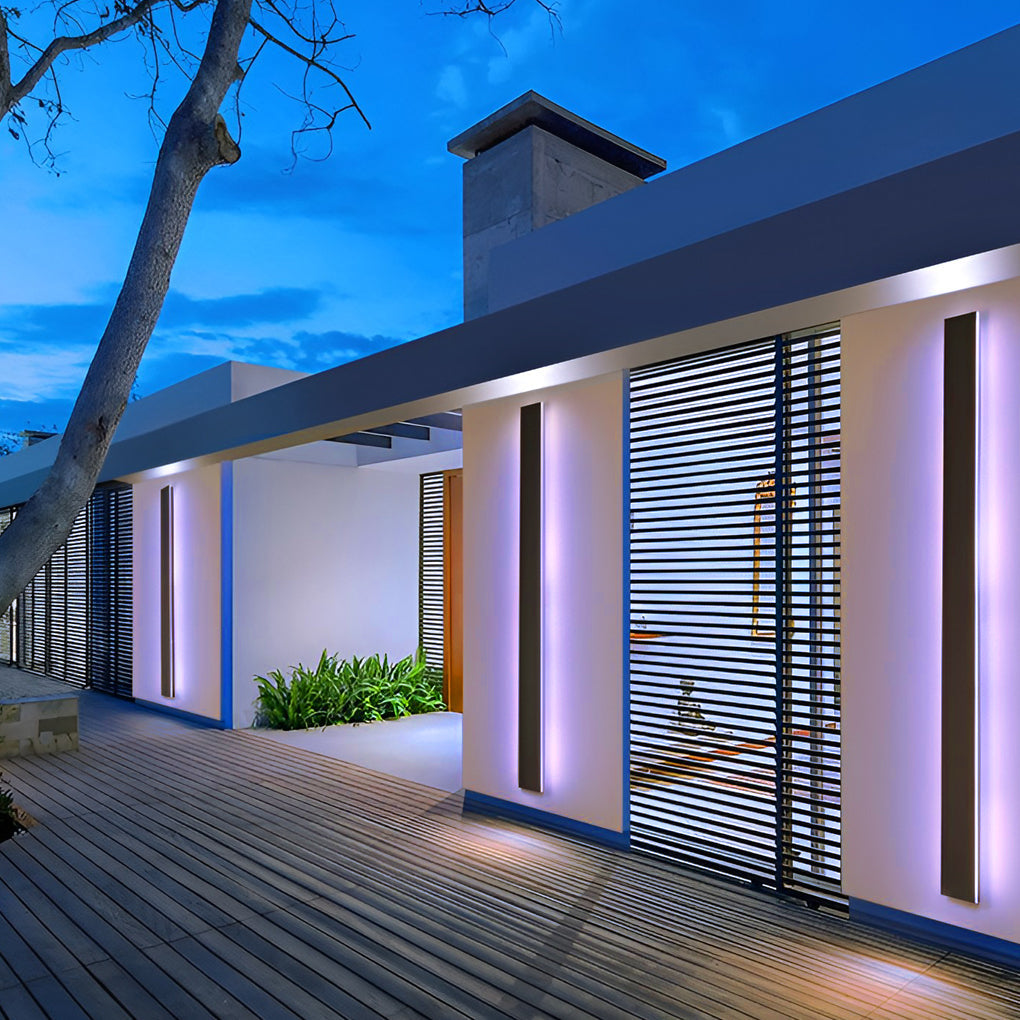 Linear | LED Outdoor Strip Wall Light, Long Black Exterior Wall Lamp, IP65 Waterproof Porch Light