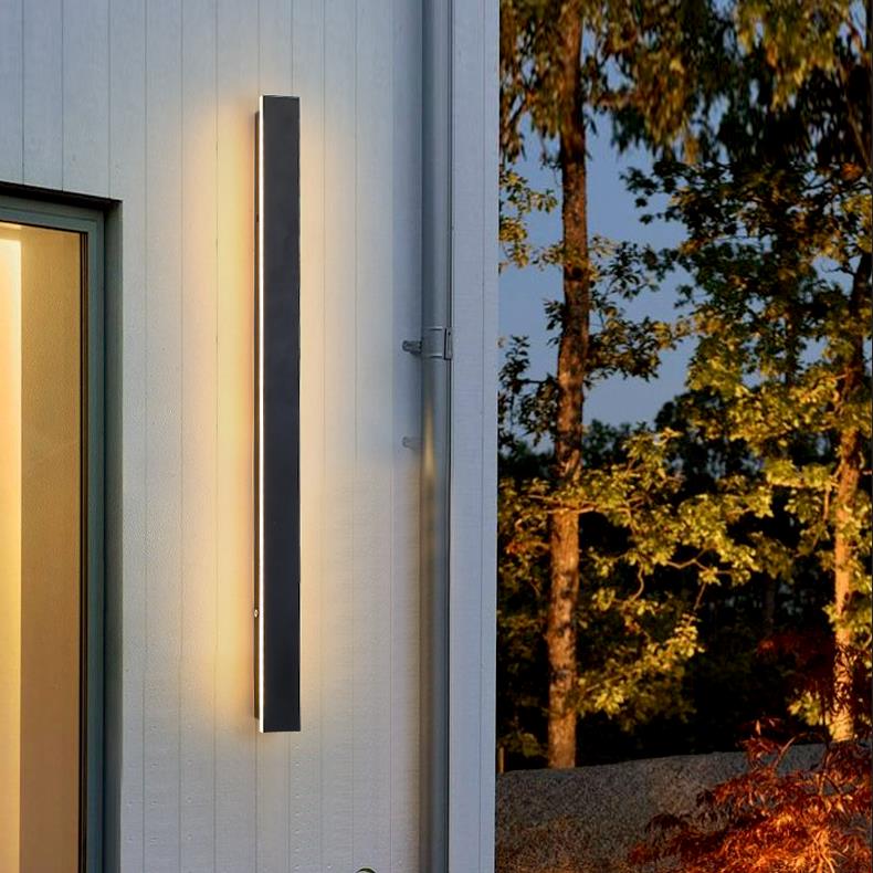 Linear | LED Outdoor Strip Wall Light, Long Black Exterior Wall Lamp, IP65 Waterproof Porch Light