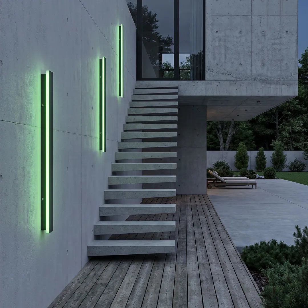 Linear | LED Outdoor Strip Wall Light, Long Black Exterior Wall Lamp, IP65 Waterproof Porch Light