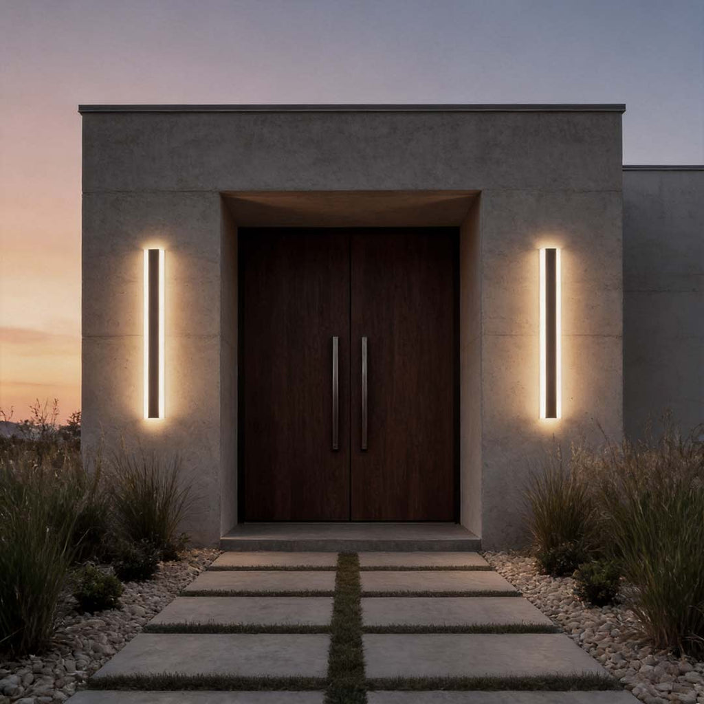 Gate | Linear LED Outdoor Wall Light, Long Black Exterior Wall Lamp, Waterproof Porch Strip Light