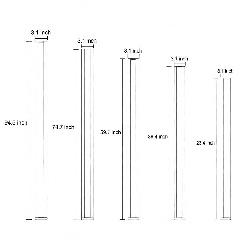 Gate | Linear LED Outdoor Wall Light, Long Black Exterior Wall Lamp, Waterproof Porch Strip Light