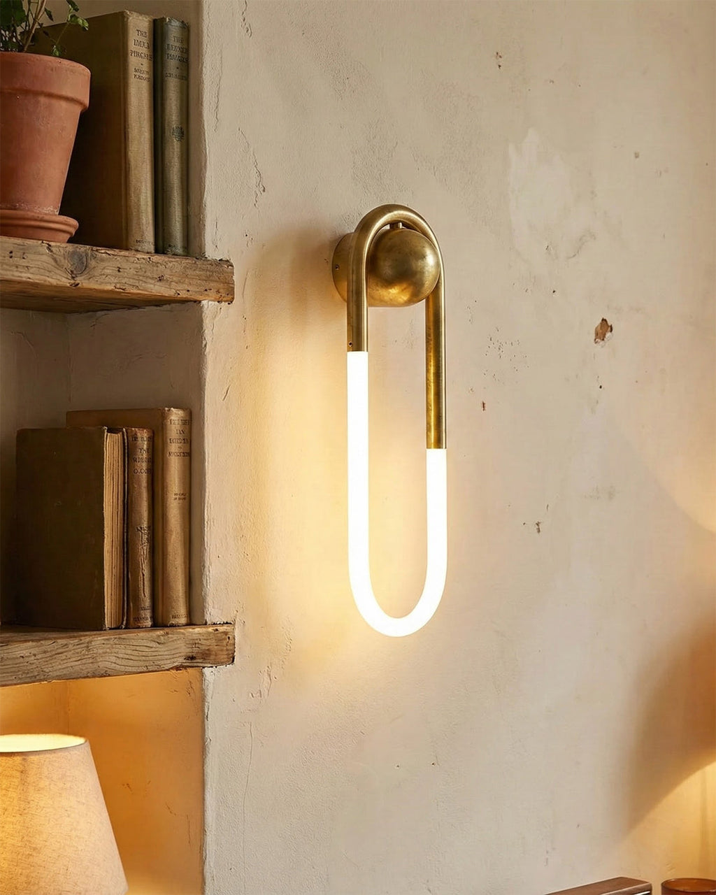 Rudi Loop | Modern LED Wall Sconce, Brass Loop Wall Light for Bedroom, Hallway and Staircase