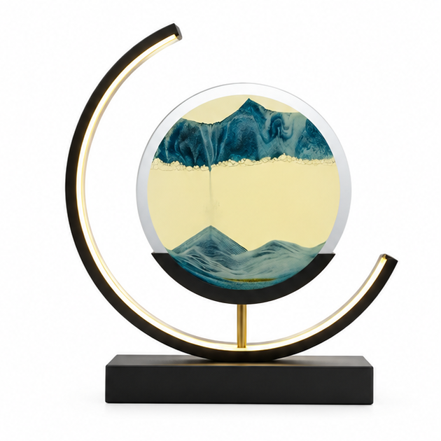 Dune | Rotating Sand Art Table Lamp, Moving Sand Picture Night Light, Dimmable LED Bedside Lamp