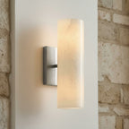 Doran | Alabaster Tube Wall Sconce, Modern Stone Wall Light, Bathroom Vanity and Bedside Sconce