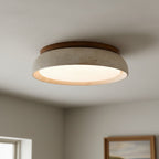 Sabi | Travertine Flush Mount Ceiling Light, Scandinavian LED Stone Ceiling Lamp, Wabi Sabi Low Profile