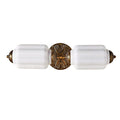 Deauville | Art Deco Vanity Light, 2 Light Milk Glass Bathroom Light Fixture, Vintage Brass Wall Light