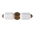 Deauville | Art Deco Vanity Light, 2 Light Milk Glass Bathroom Light Fixture, Vintage Brass Wall Light