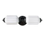 Deauville | Art Deco Vanity Light, 2 Light Milk Glass Bathroom Light Fixture, Vintage Brass Wall Light