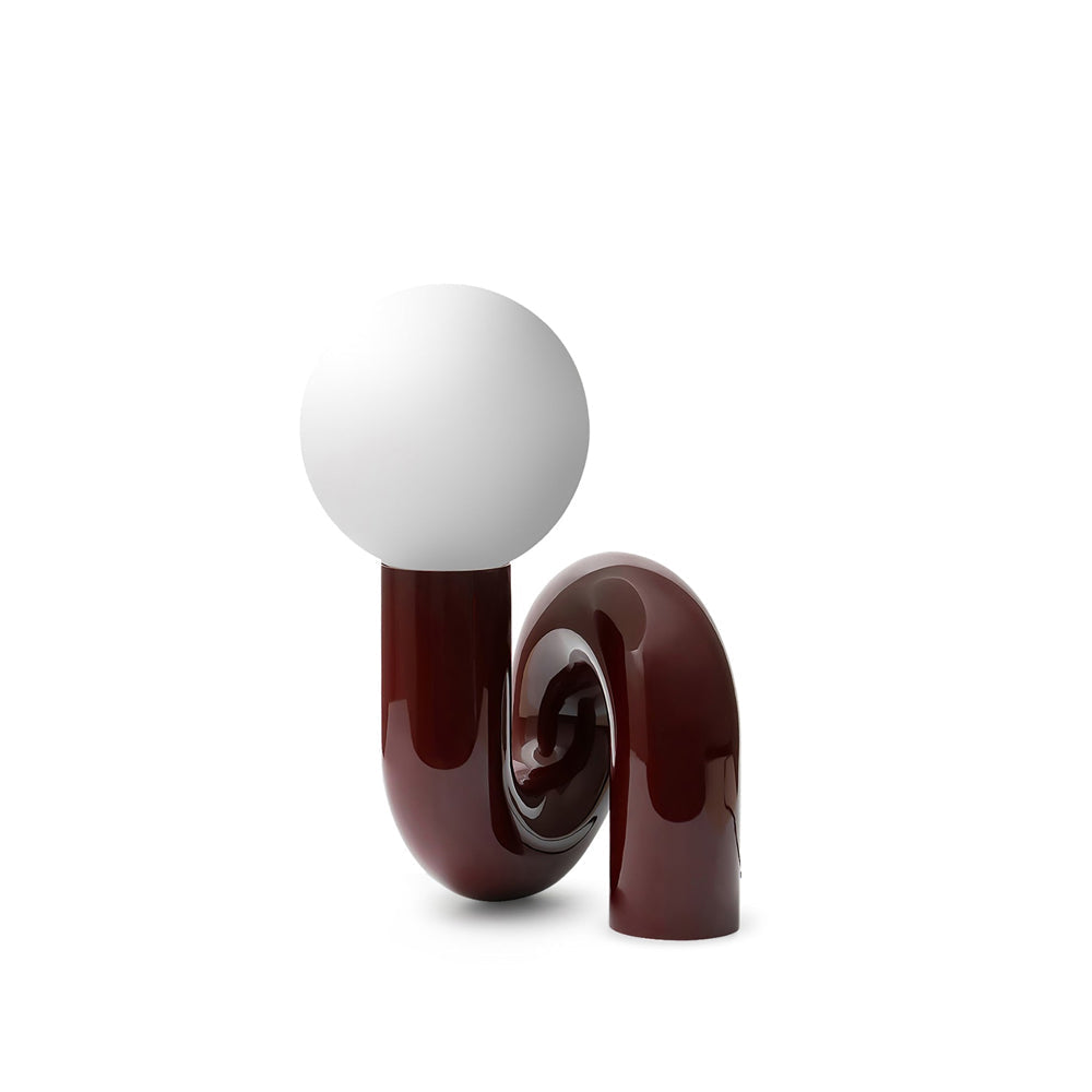Spiral | Glass Table Lamp, Sculptural Globe Bedside Lamp, Colorful Modern Accent Lamp for Living Room