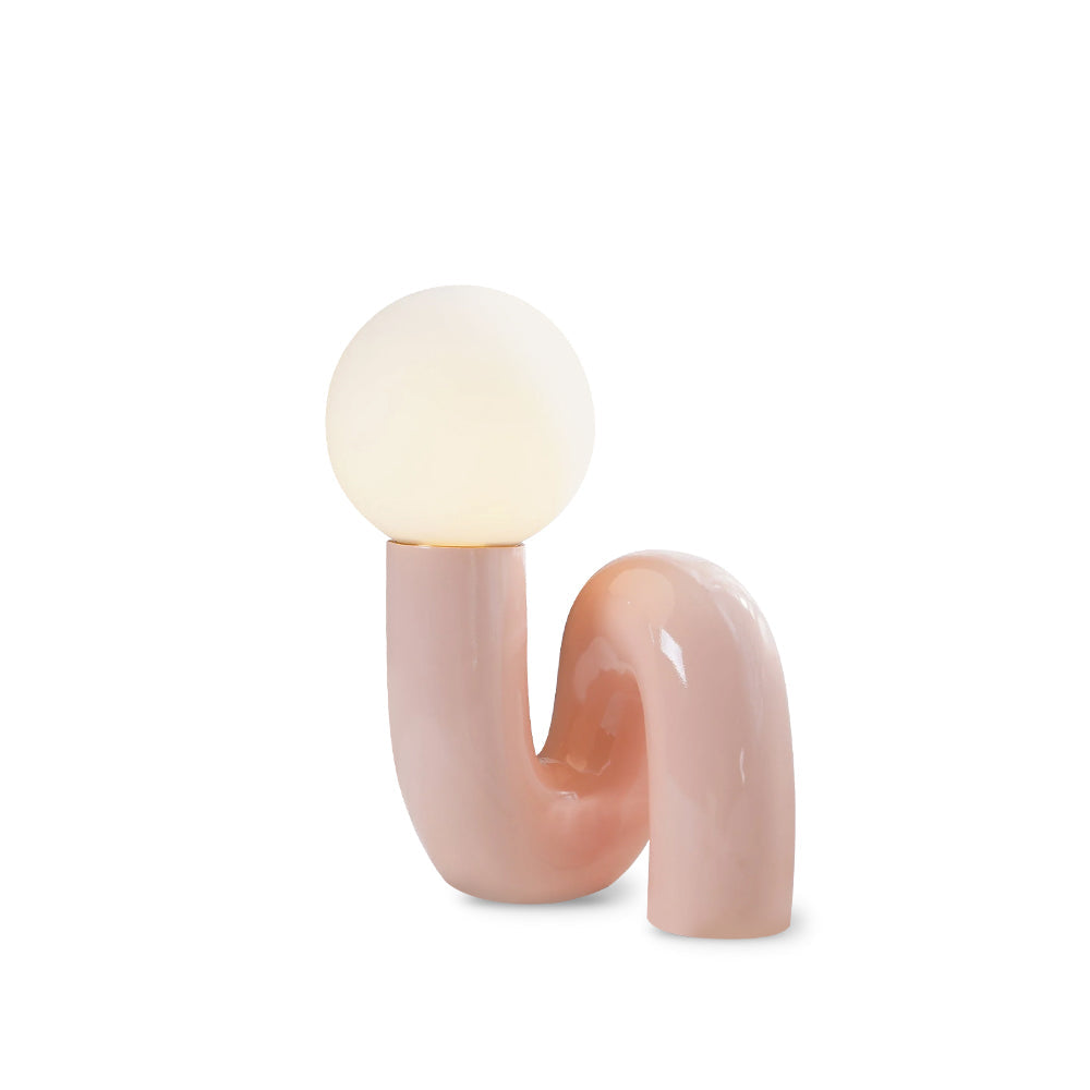 Spiral | Glass Table Lamp, Sculptural Globe Bedside Lamp, Colorful Modern Accent Lamp for Living Room