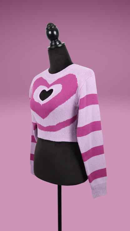 Heart Knitted Sweater Top